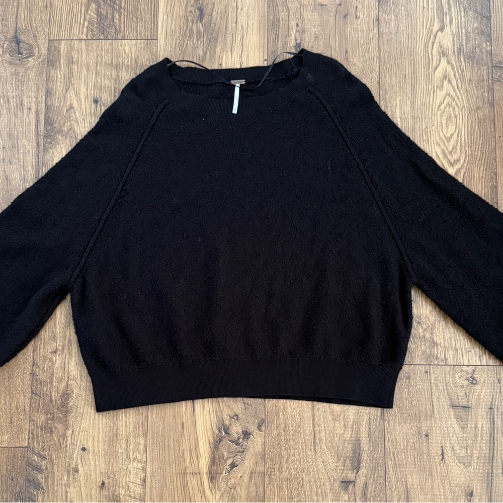 Free People Boucle Black Sweater Small